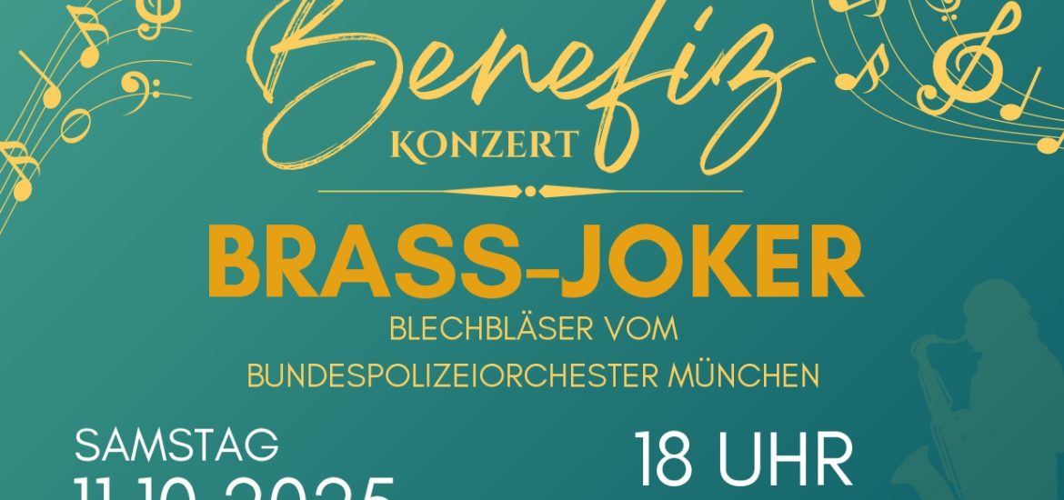 Plakat Benefizkonzert Blechbläser Bundespolizeiorchester München in Seßlach