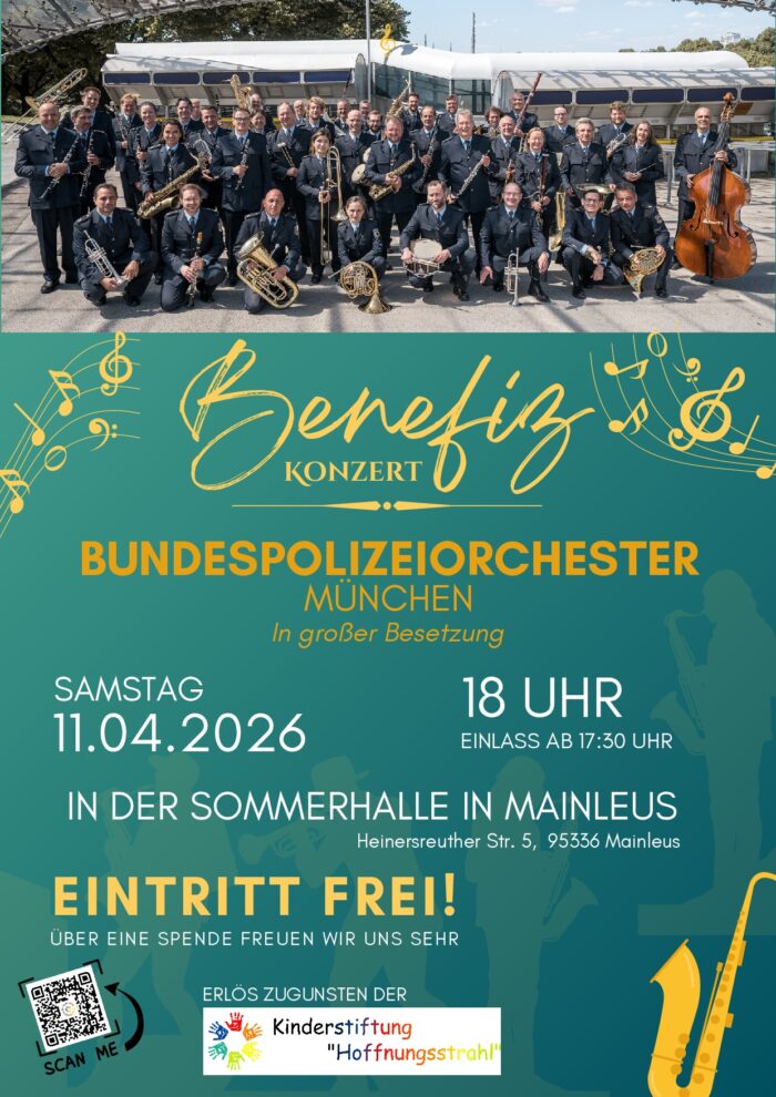 Plakat Benefizkonzert Bundespolizeiorchester München in Mainleus
